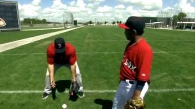 Red Sox Academy: Shane Victorino Shows How To Field An Outfield Grounder (Video)