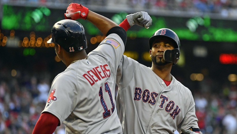 Boston Red Sox Infielders Rafael Devers And Eduardo Nunez