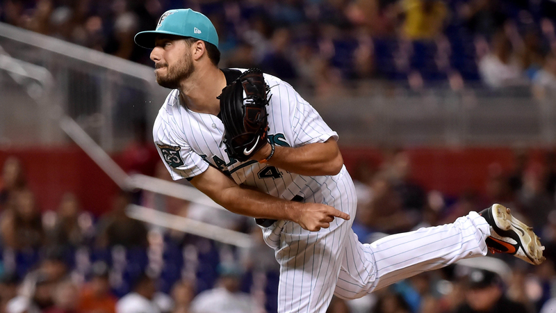 Marlins relief pitcher Kyle Barraclough