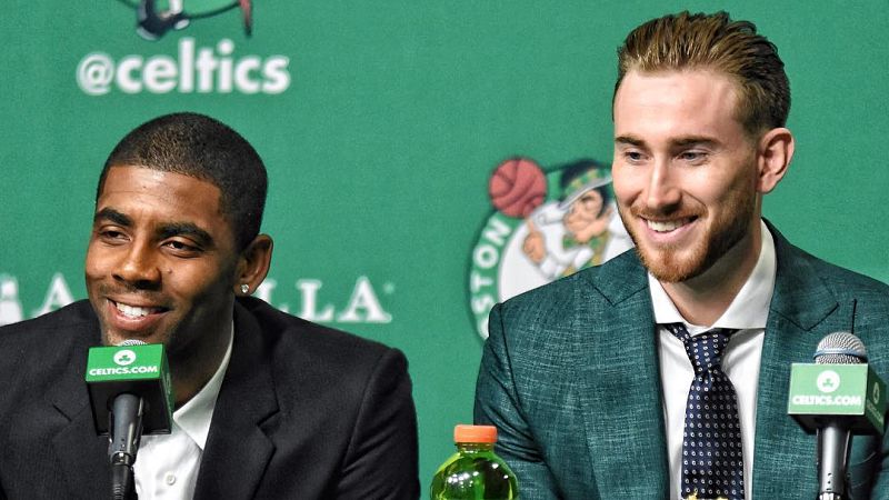 Boston Celtics guard Kyrie Irving and forward Gordon Hayward