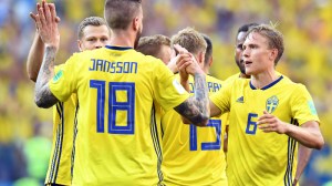 Russia; Sweden defender Pontus Jansson